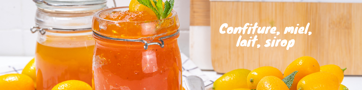 Confiture, miel, lait asiatique, exotique